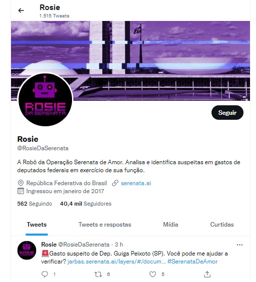 Política brasileira robô Rosie